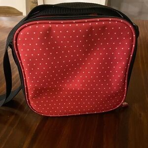 Red Polka Dot Crossbody Lunch Bag